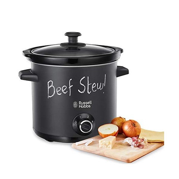 Russell Hobbs Mijoteur Electrique [Surface Inscriptible] Chalkboard Finition mate ardoise pour des notes, 3,5L, Cuve en cera