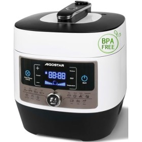 Aigostar Panda 30HGZ - 6 L Cocotte-minute multifonctions, 1000 W Fast Multicuiseur, 14 programmes automatiques, Minuterie 24 