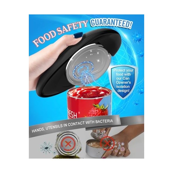 Ouvre-boîte électrique, ouvre-boîte électrique One Touch avec bords lisses et sûr à utiliser, ouvre-boîte automatique pour pr