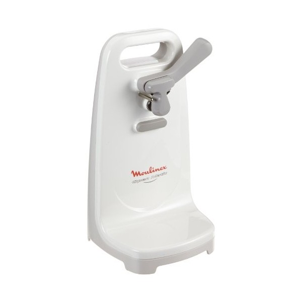 Moulinex DJJ152 Ouvre-Boîte Électrique Openmatic Ouverture Facile Boîtes de Conserves Molette Aimantée 50W Blanc