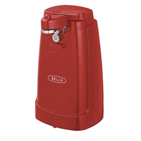 BELLA Ouvre-boîte Électrique et Aiguiseur de Couteaux, Ouvre-bocal et Décapsuleur Multifonction avec Levier de Coupe Amovible