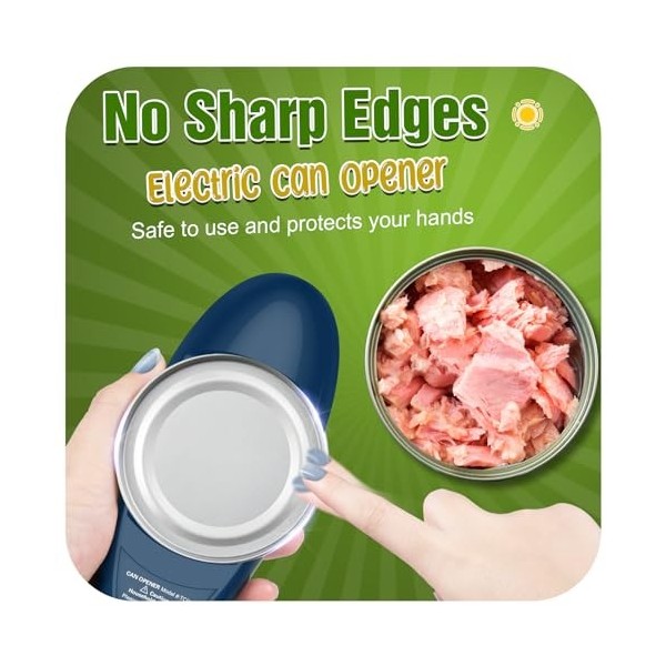 Ouvre-boîte électrique, un bouton tactile est sûr à utiliser et sans bords tranchants, facile à utiliser pour les mains arthr