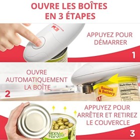 Ouvre-boîte électrique automatique Kitchen Mama : ouvrez vos boîtes de conserve/canettes d’une simple pression sur un bouton.