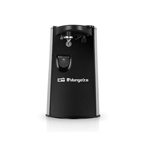 Orbegozo CU 6500 - Ouvre-boîtes électrique, y compris décapsuleur et aiguiseur de couteaux, allumage automatique par pression