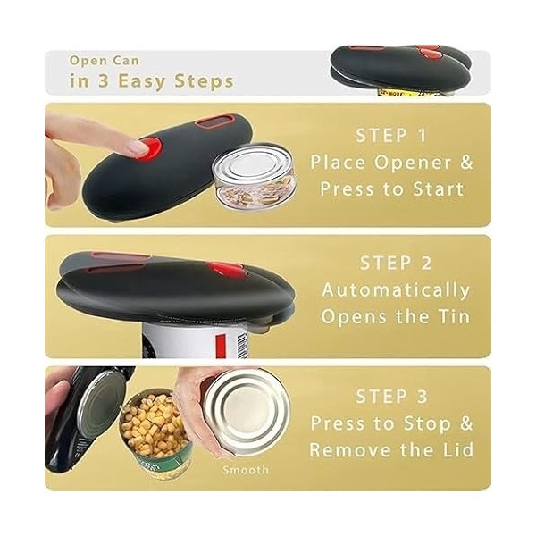 SQUADO Ouvre-boîte Professionnel, Bouton Électrique One-Touch Ouvre-boîte électrique, Convient pour louverture De Boîtes De 