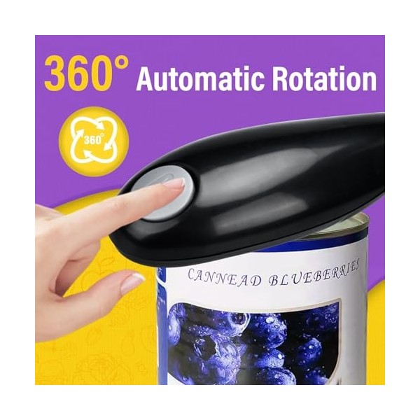 Ouvre Boite Electrique, Ouvre Boite Automatique Une Touche pour Personnes Souffrant darthrite - Noir