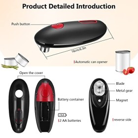 Ouvre-boîte électrique, ouvre-boîte automatique à une touche, rotation et arrêt automatiques à 360 °, ouvre-boîte de cuisine 