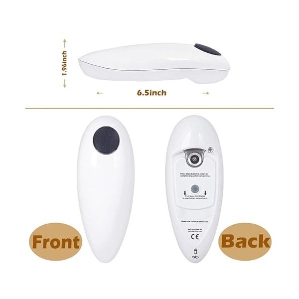 2 PCS Ouvre-Boîte Electrique à Bord Lisse One Touch Ouvre - BoîTes électriques Kit Ouvre-Boîtes Manuels Arrêt Automatique,ave