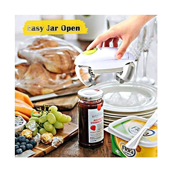 Ouvre-bocal électrique One Touch - Décapsuleur automatique puissant pour les mains faibles et les personnes âgées souffrant d