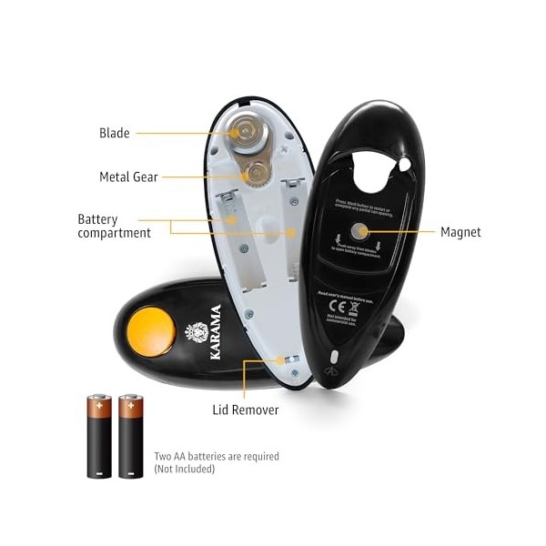 Ouvre-boîte électrique – Ouvre-boîte électrique facile à utiliser – Ouvre-boîte mains libres pour les mains arthrite – Ouvre-