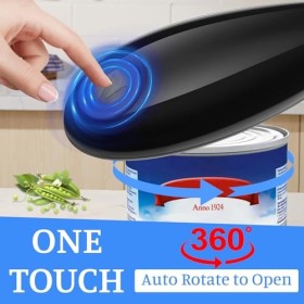 Ouvre-boîte électrique Une Seule Touche Ouvre Boite de Conserve Sans Bord Tranchant Rotation automatique à 360° et arrêt auto
