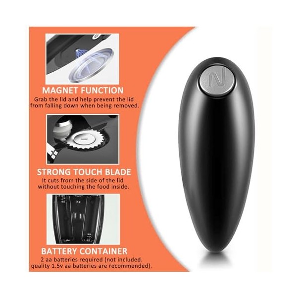 Ouvre-boîte électrique mains libres pour larthrite avec interrupteur One Touch Switch