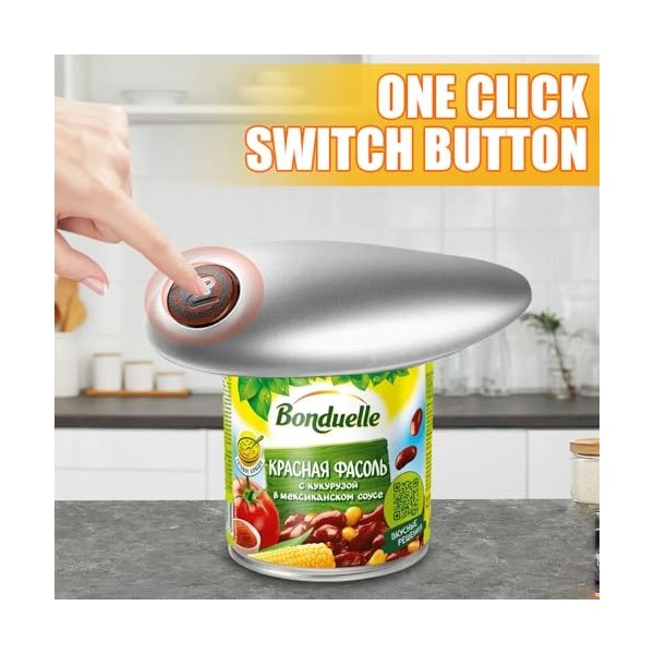 Ouvre-Boîte Électrique - Ouvre-Boîte de Conserve et Ouvre-Bocal Automatique, Idéal pour les Boîtes de Conserve et les Bocaux,