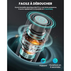 Tire bouchon electrique rechargeable avec socle de recharge, ouvre bouteille electrique 6 en 1 cadeau homme femme avec bec ve