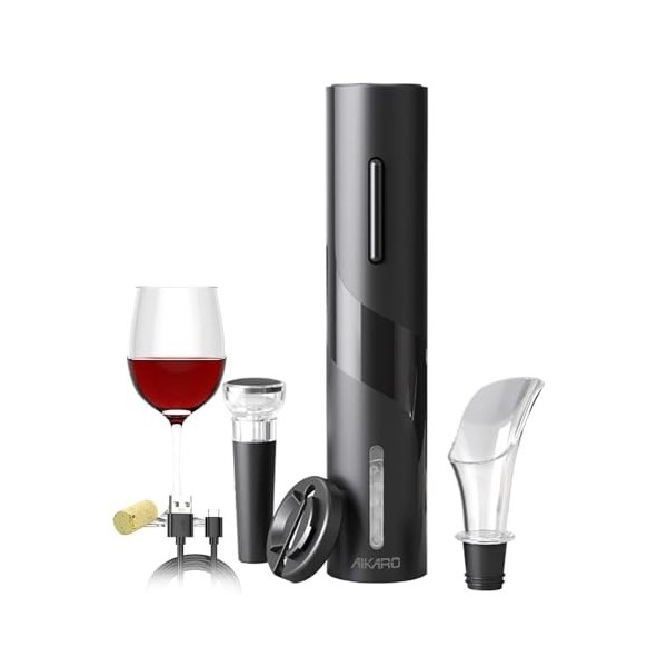 AIKARO - Ouvre Bouteille Electrique Tire Bouchon Screwpull Automatique, Rechargeable Kit 