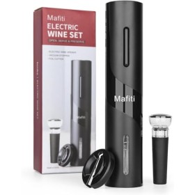 Mafiti Décapsuleurs électriques pour vin rouge, coffret cadeau, tire-bouchon avec coupe-capsule, bouchon à vide, aérateur de 