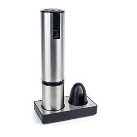 PEUGEOT - Elis Touch - Tire-Bouchon Electrique Rechargeable En Inox et ABS + Socle de Chargement + Coupe-Capsule - Batterie L