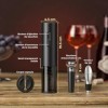 GHB Tire-Bouchon Electrique Rechargeable Ouvre Bouteille Electrique 6 EN 1 avec Coupe-Capsule, Verseur, Bouchon à Vin Cadeau 