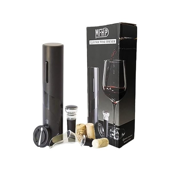 Set Tire-bouchon électrique coupe capsule, verseur et bouchon à vin vide - Tire-bouchon électrique professionnel - Tire-bouch