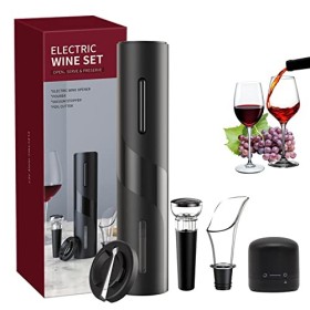 Tire-Bouchon Électrique 5 en 1 Ouvre-Bouteille Électrique de Ensemble-cadeau à Piles avec Coupe-Capsule, Bouchon de Bouteille