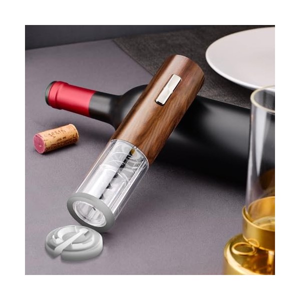 FISHTEC Coffret Tire-Bouchon Electrique Rechargeable – Éclairage LED bleu, Base Coupe Capsule, Ouverture Automatique, Base de