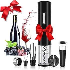 Rovtop Tire-bouchon électrique 5 en 1 professionnel avec coupe-capsule, verseur, bouchon, décapsuleur, accessoires de vin, ti