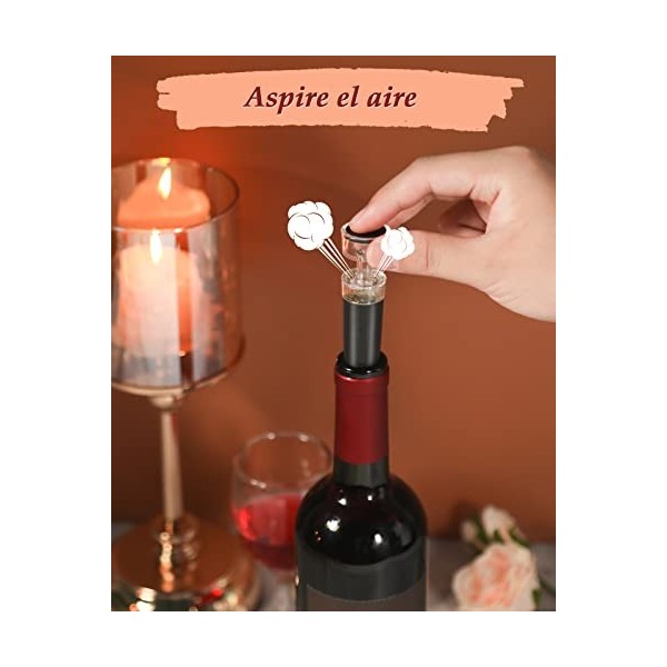 Rovtop Tire-bouchon électrique 5 en 1 professionnel avec coupe-capsule, verseur, bouchon, décapsuleur, accessoires de vin, ti