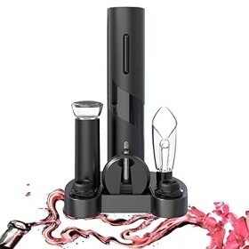 IraXpro Ensemble Tire Bouchon Electrique 7 en 1 comprend Ouvre-bouteille Électrique,Coupe-capsule,Pompe à Vide,2 Bouchons de 