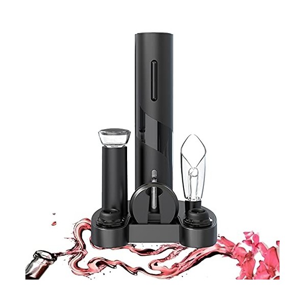 IraXpro Ensemble Tire Bouchon Electrique 7 en 1 comprend Ouvre-bouteille Électrique,Coupe-capsule,Pompe à Vide,2 Bouchons de 