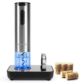 SIKITUT Tire-bouchon électrique,Ouvre-bouteille électrique,Professionnel Ouvre-bouteille avec indicateur LED de batterie et b