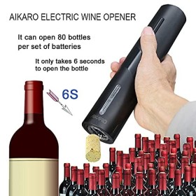 AIKARO - Ouvre Bouteille Electrique Tire Bouchon Screwpull Automatique, Alimenté Par Pile Set avec Base 