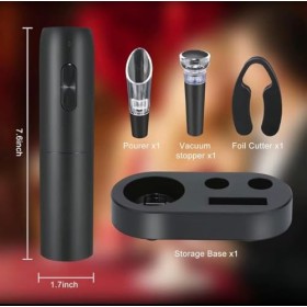 PRIME ESSENTIALS I Set tire-bouchon électrique rechargeable 6 en 1 I ouvre-bouteille électrique professionnel I tire-bouchon 