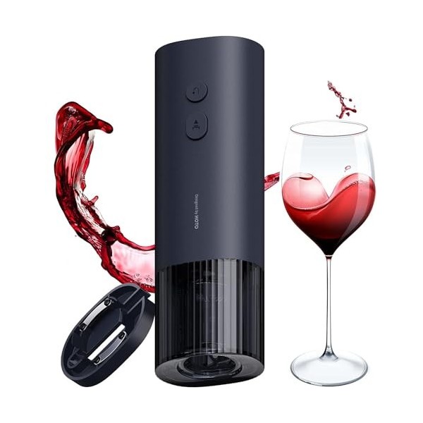 HOTO Tire-Bouchon Électrique : Top Cadeaux pour les Amateurs de Vin, Ouvre-Bouteille Sans Fil avec Coupe-Feuille Verrouillabl