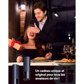 HOTO Tire-Bouchon Électrique : Top Cadeaux pour les Amateurs de Vin, Ouvre-Bouteille Sans Fil avec Coupe-Feuille Verrouillabl