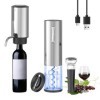 Cuteefun Tire Bouchon Electrique, Ouvre Bouteille Rechargeable 5 en 1, avec Distributeur de Vin éLectrique et Carafe, Coupe-É