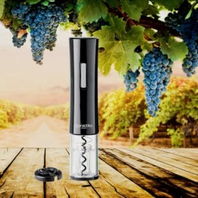 Qpractiko - Tire-Bouchon Électrique à Piles | Ouvre jusquà 40 Bouteilles | Avec Coupe-Capsules en Acier Inoxydable | Décapsu
