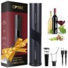 CPTEC Tire Bouchon Electrique Rechargeable, Ouvre Bouteille Automatique, Coupe-Capsule, Chargeur USB, Verseur Aérateur, Bouch