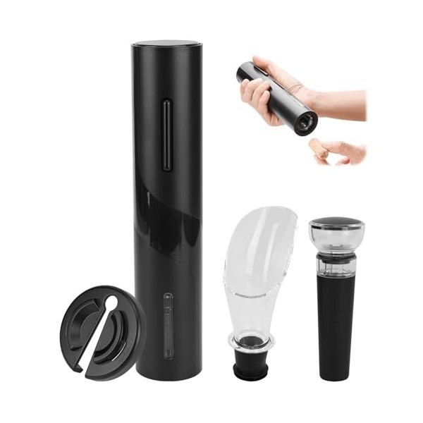 Ensemble Ouvre-Bouteille De Vin, Ensemble dOuvre-Bouteille 4 En 1 Avec Coupe-Capsule, Bouchon De Vin Sous Vide Et Verseur De