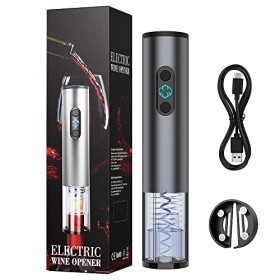 Ankway Tire Bouchon Électrique, Ouvre Bouteille Rechargeable par USB Tire-Bouchon Automatique Coffret Cadeau avec câble de Ch