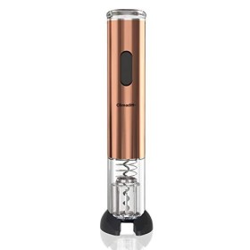 Climadiff - Tire-Bouchon Électrique TB5040 - Couleur Cuivre-Rosé - Ouvre-Bouteille Automatique Portable, Coupe Capsule Intégr