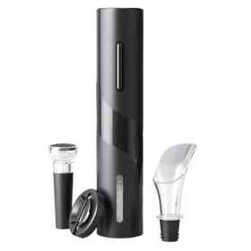 Ensemble tire-bouchon électrique 2 en 1 à piles avec bouchon à vide, coupe-capsule et bec verseur pour les amateurs de vin