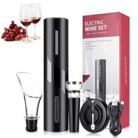 Tire Bouchon Électrique, 4 en 1 Set Ouvre Bouteille Electrique, Ouvre-Bouteille Automatique, Tire Bouchon Electrique Recharge