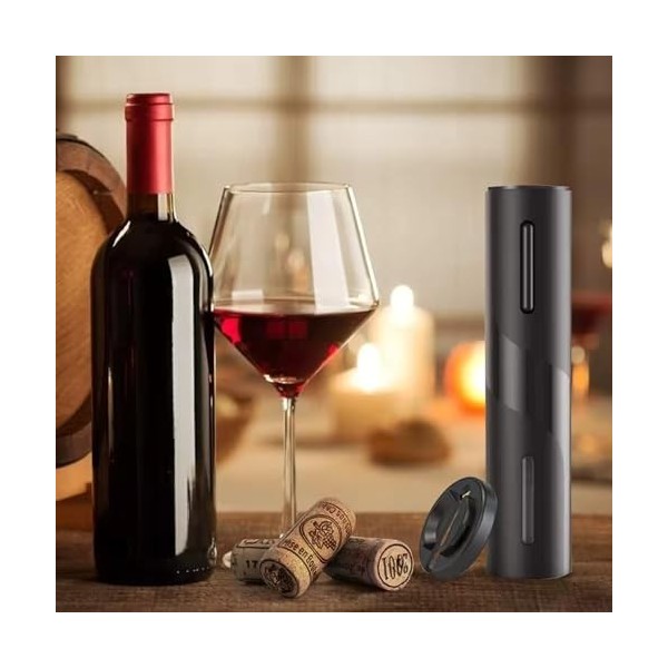 Tire-bouchon électrique électrique automatique rechargeable avec USB, kit de vin 5 en 1 avec câble de charge USB, coupe-papie