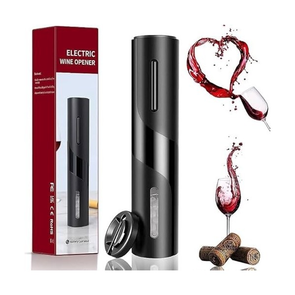 Tire-bouchon électrique pour bouteille de vin - ouvre bouteille automatique - deboucheur electrique 23 cm de haut et 5 de lar