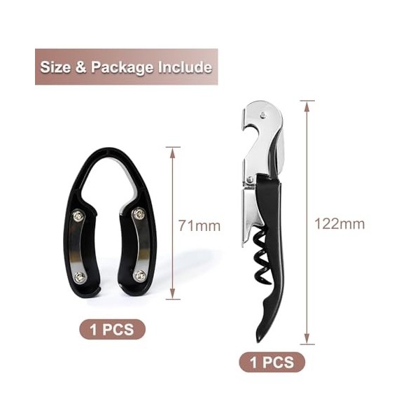 Accessoire de Coupe-feuille pour Ouvre-bouteille de Vin - Set de Décapant en Aluminium pour Tire-bouchon, Ouvre-bouteille Mul