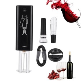 4 Pièces Ouvre-bouteille De Vin électrique Tire-bouchon Automatique Noir Ouverture Rapide Ouvre-bouteille Sans Fil Pour Anniv