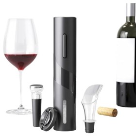 Topyond Ouvre-Bouteille De Vin électrique USB 4 en 1, Tire-Bouchon avec Verseur, Coupe-Capsule, Ensemble De Bouchons sous Vid