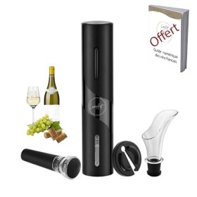 LuxéArt Tire-Bouchon Electrique sans fil - Nombreuses fonctionnalités : Ouvre-bouteille automatique, coupe-capsule, verseur, 