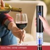 Tire-Bouchon à Vin Électrique. Ouvre-bouteille de Vin avec Coupe-feuille, Verseur de Vin, Bouchon sous Vide. Acier inoxidable