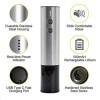Tire-bouchon électrique automatique rechargeable avec coupe-capsule et câble USB Argent 